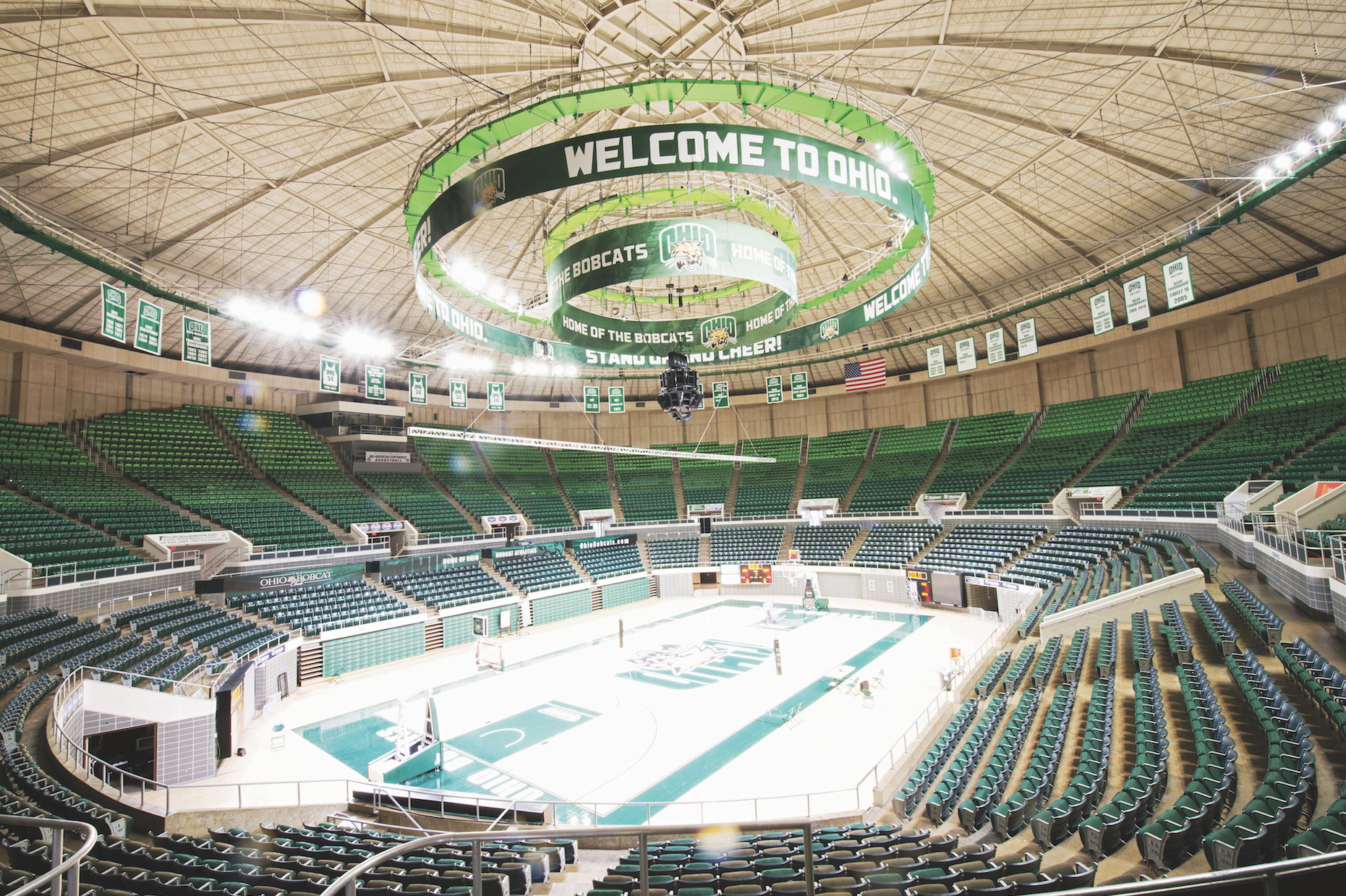 Graphics dress up Ohio University arena - Coach and Athletic Director